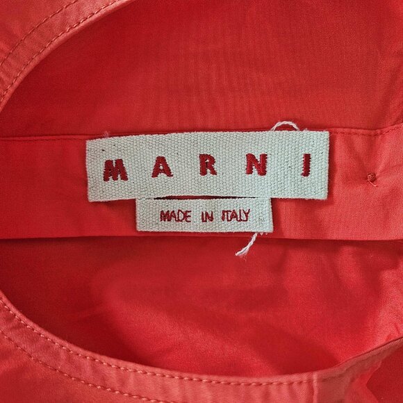 MARNI ORANGE DRAWSTRING MIDI DRESS (40) - Picture 7 of 11